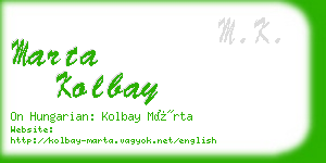 marta kolbay business card